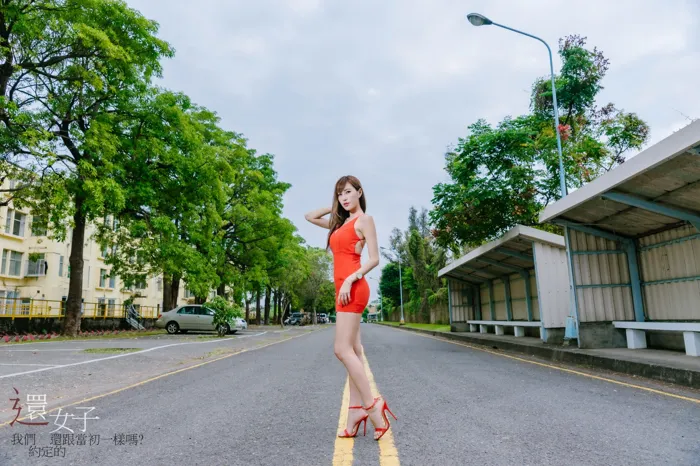 [Mzsock] NO.047 Abby red dress short skirt high heels beautiful legs outdoor shot street photography#[106P]-68