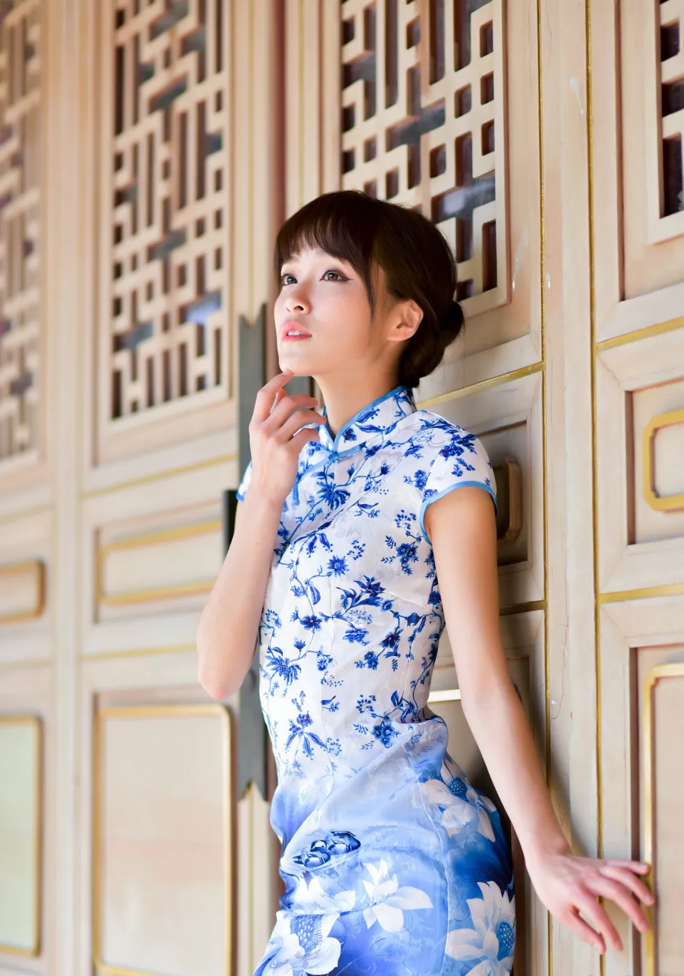 [Mzsock] NO.189 Miao Wanyu floral short cheongsam with high heels and beautiful legs street photography#[68P]-47